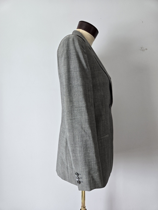 MAX MARA Virgin Wool And Mohair Lightweight Gray Single-Button Blazer. Size 8 - Picture 6 of 14